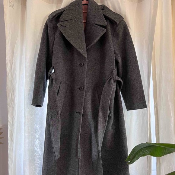 H&M Structured Wool Trench-Style Coat - Picture 3 of 5